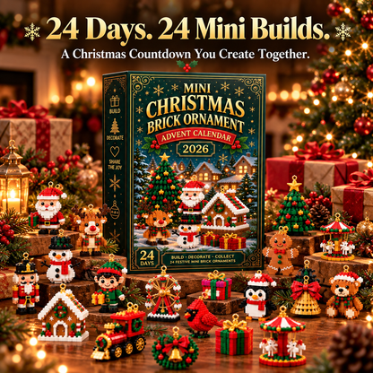 🎄 Last Day 50% OFF — 24-Day Christmas Brick Ornament Advent Calendar | 24 Mini Styles