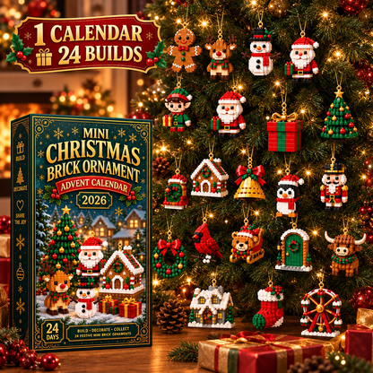🎄 Last Day 50% OFF — 24-Day Christmas Brick Ornament Advent Calendar | 24 Mini Styles