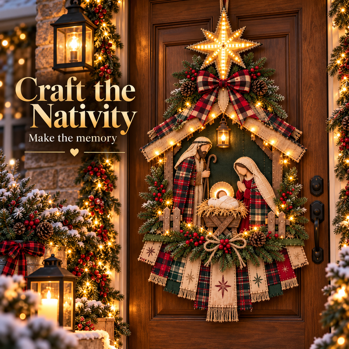 oislandayliving DIY lighted Christmas Nativity hanging decoration — first product gallery image