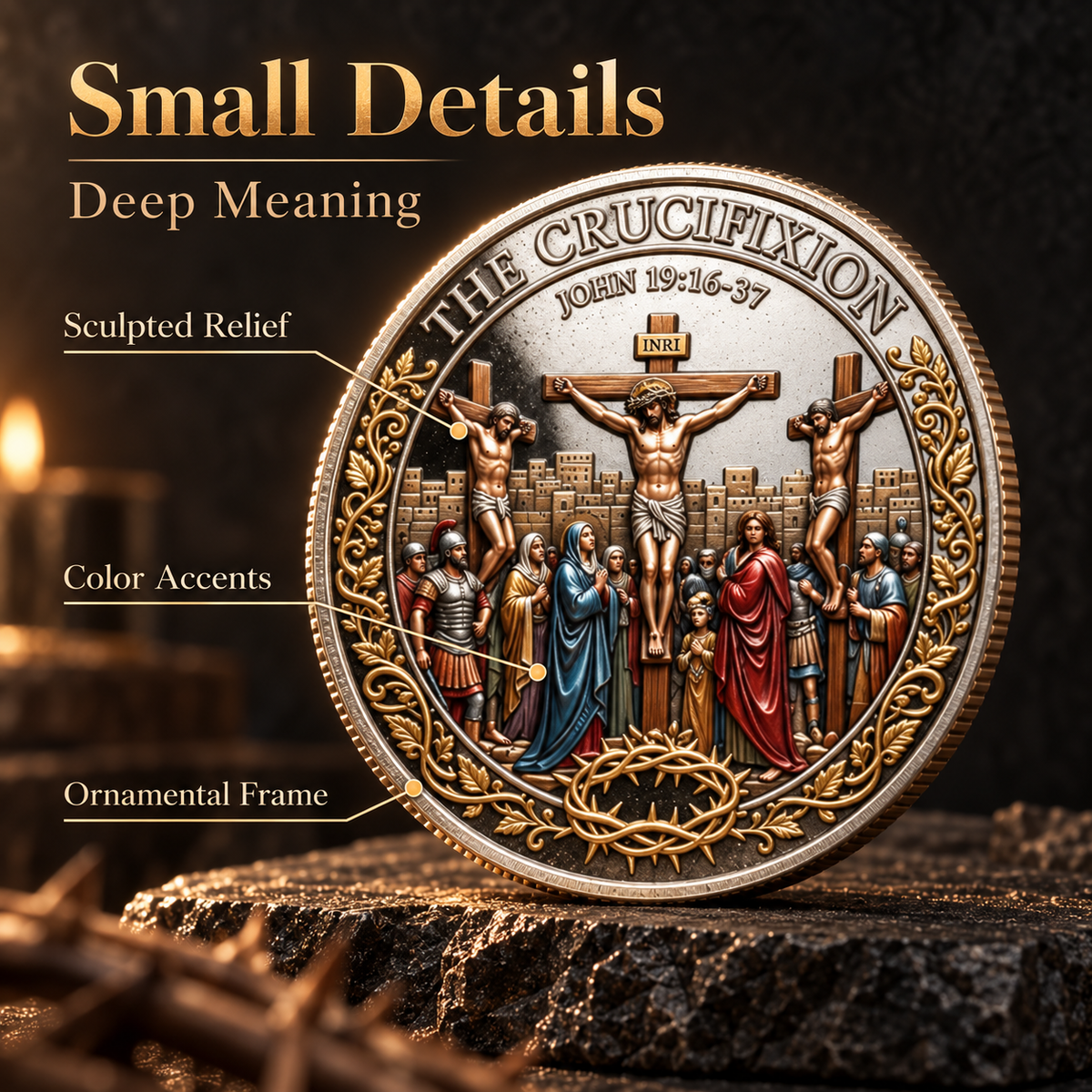 Christian Faith Coin Crucifixion & Resurrection