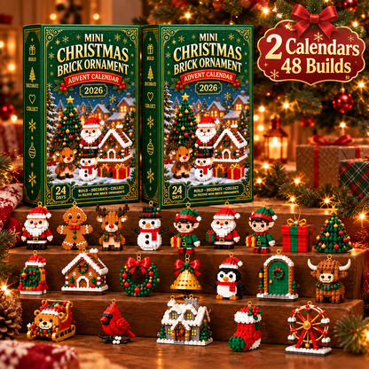 🎄 Last Day 50% OFF — 24-Day Christmas Brick Ornament Advent Calendar | 24 Mini Styles