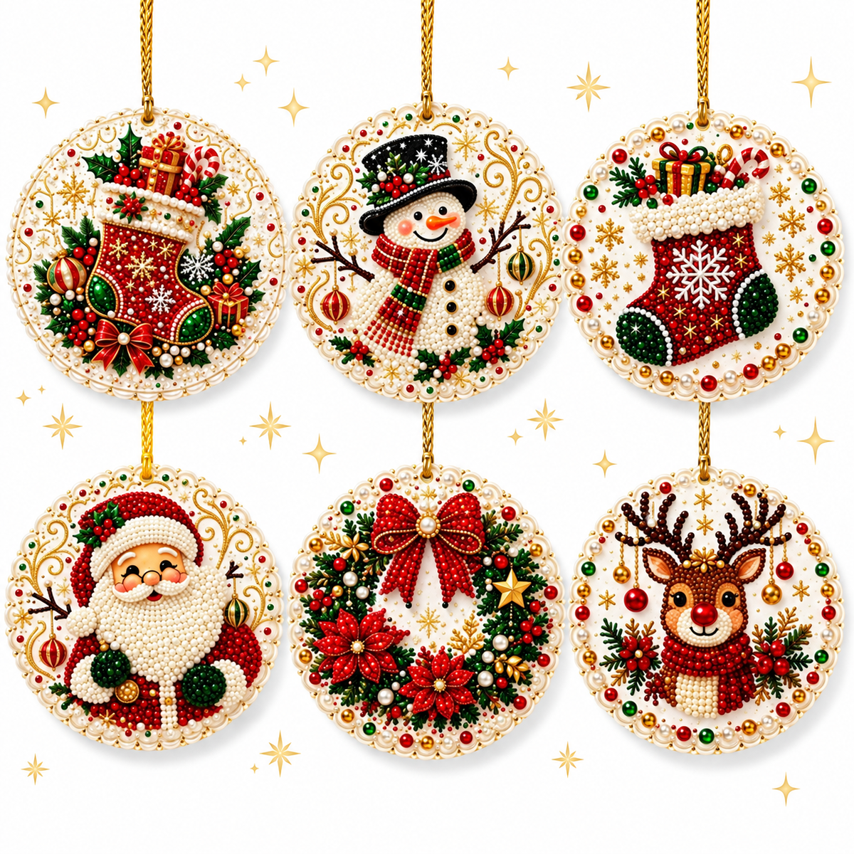Now 69% OFF! Christmas Craft Favorite — 6-Piece DIY Diamond Painting Ornament Kit