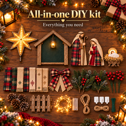 ⏳ Last Day 69% OFF – DIY Lighted Christmas Nativity Scene Door Hanging Kit 🎄