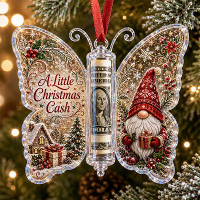 🦋 Christmas Cash Gift Butterfly Ornament – Holiday Money Holder Keepsake 💵