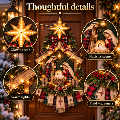 ⏳ Last Day 69% OFF – DIY Lighted Christmas Nativity Scene Door Hanging Kit 🎄