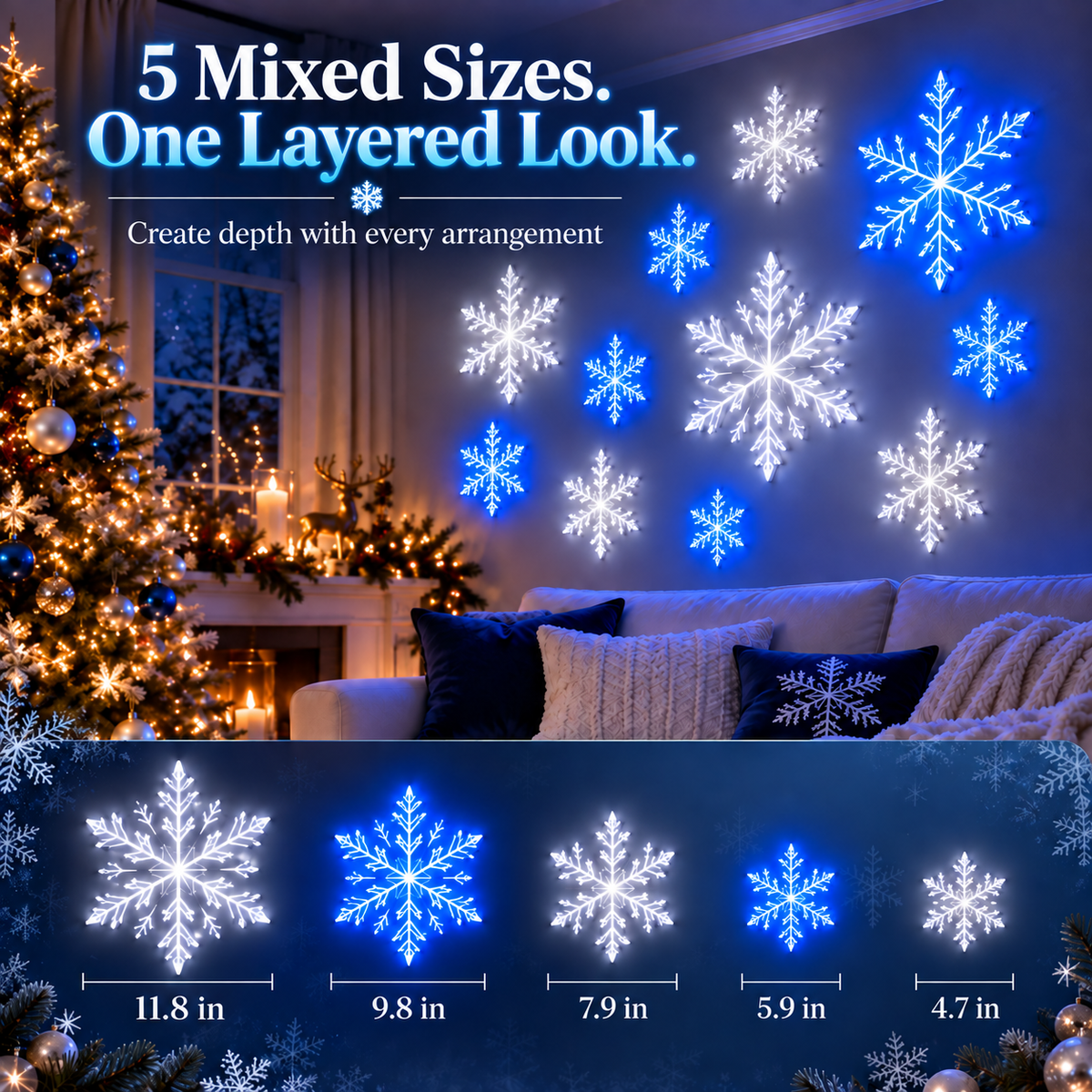 Remote control for blue and white LED snowflake lights