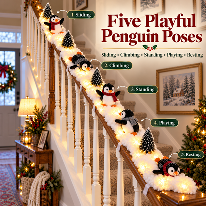 🔥Light-Up Penguin Christmas Stair Decor🔥