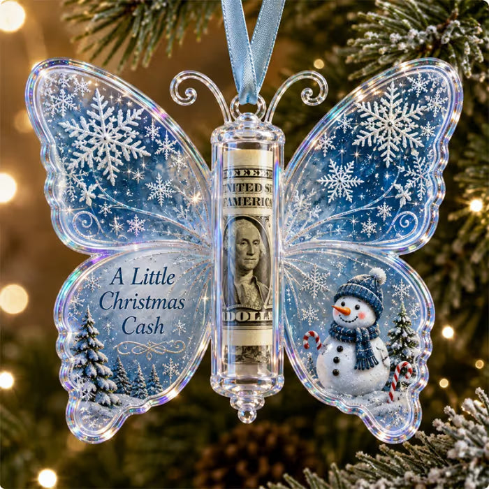 🦋 Christmas Cash Gift Butterfly Ornament – Holiday Money Holder Keepsake 💵