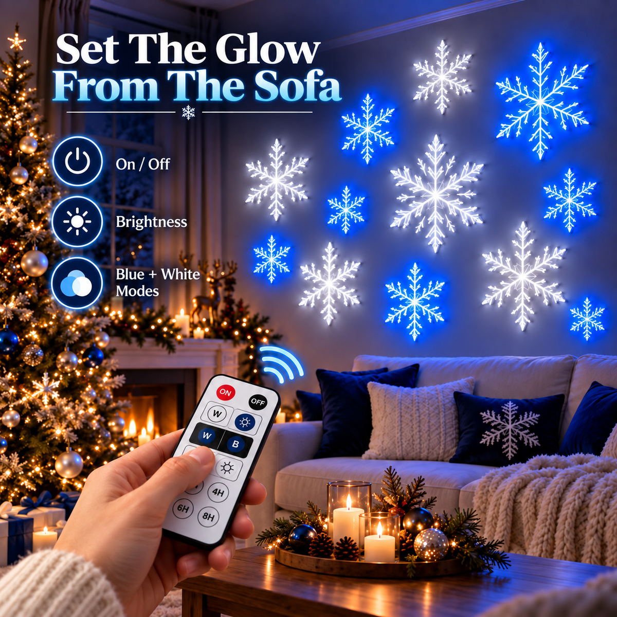 ❄️ WinterGlow™ Color-Changing Snowflake Lights with Remote Control ✨