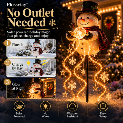 🎄50% OFF🎄Snowman Magic Fountain-Flowing Snowflake LED Christmas Garden Light