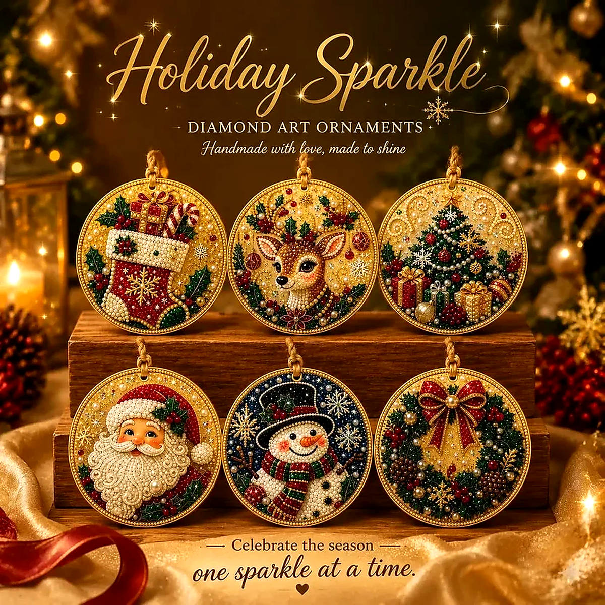 Now 69% OFF! Christmas Craft Favorite — 6-Piece DIY Diamond Painting Ornament Kit