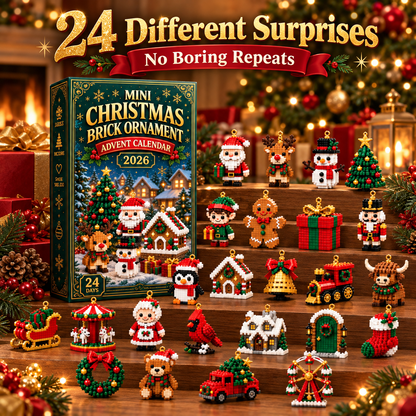 🎄 Last Day 50% OFF — 24-Day Christmas Brick Ornament Advent Calendar | 24 Mini Styles