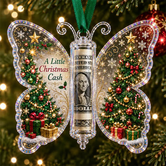 🦋 Christmas Cash Gift Butterfly Ornament – Holiday Money Holder Keepsake 💵