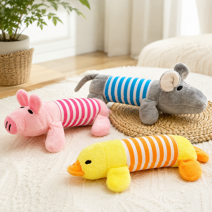 Squeaky Plush Pet Toy – Soft Interactive Chew Toy