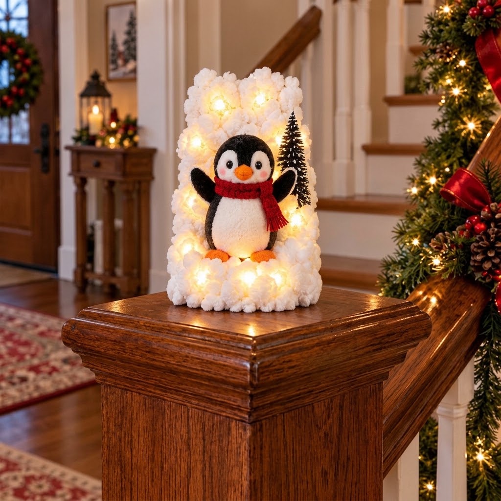 🔥Light-Up Penguin Christmas Stair Decor🔥