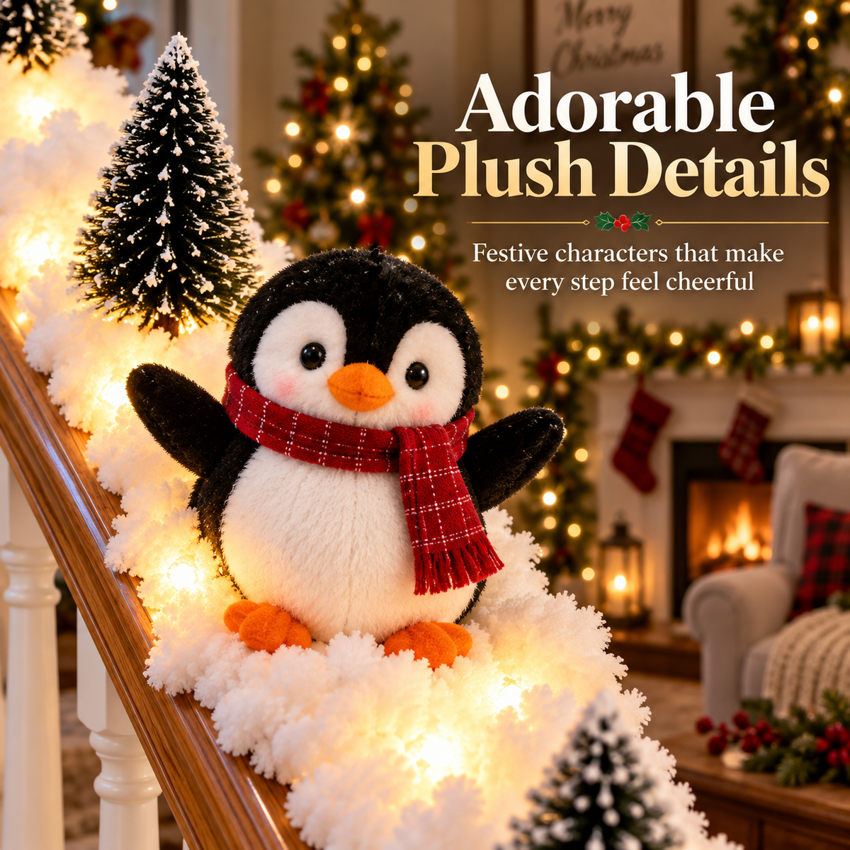 🔥Light-Up Penguin Christmas Stair Decor🔥