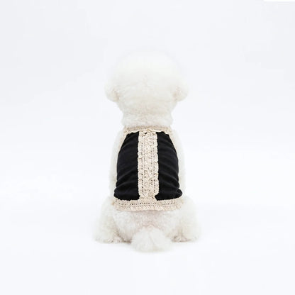 Black Lace Pet Vest – Elegant Dog & Cat Outfit