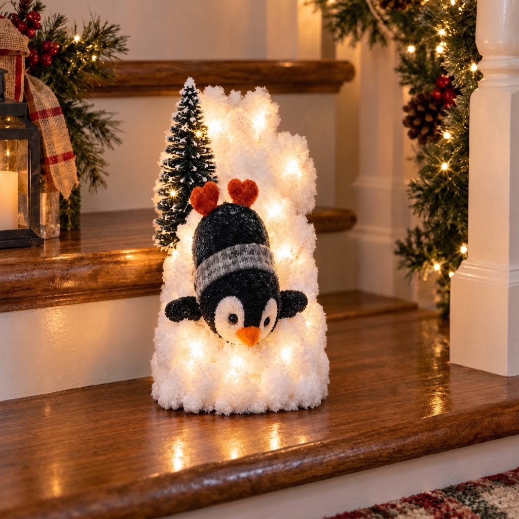 🔥Light-Up Penguin Christmas Stair Decor🔥