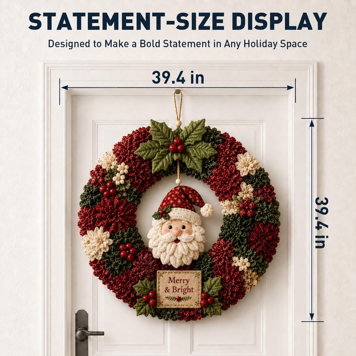 🎄 LAST DAY 50% OFF ✨ Make A Christmas Wreath You'll Be Proud To Display ❤️ 3D Fabric Poke DIY Kit With Tutorial & Guide Included