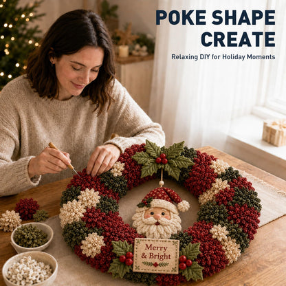 🎄 LAST DAY 50% OFF ✨ Make A Christmas Wreath You'll Be Proud To Display ❤️ 3D Fabric Poke DIY Kit With Tutorial & Guide Included