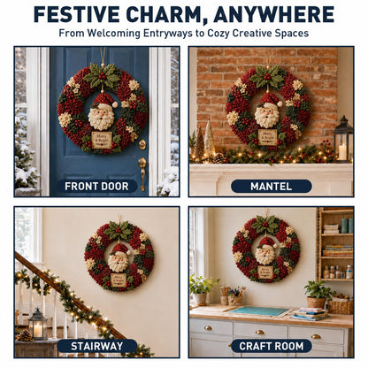 🎄 LAST DAY 50% OFF ✨ Make A Christmas Wreath You'll Be Proud To Display ❤️ 3D Fabric Poke DIY Kit With Tutorial & Guide Included