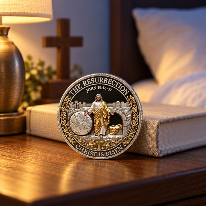 Christian Faith Coin Crucifixion & Resurrection