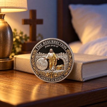 Christian Faith Coin Crucifixion & Resurrection