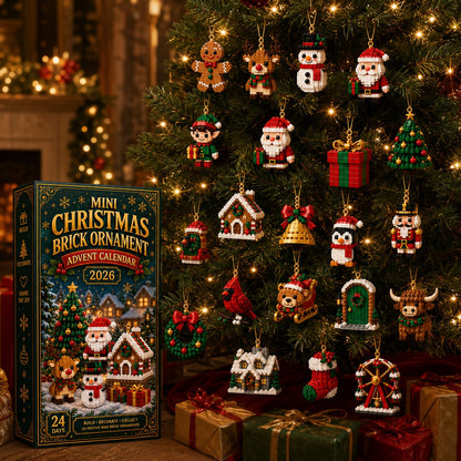 🎄 Last Day 50% OFF — 24-Day Christmas Brick Ornament Advent Calendar | 24 Mini Styles