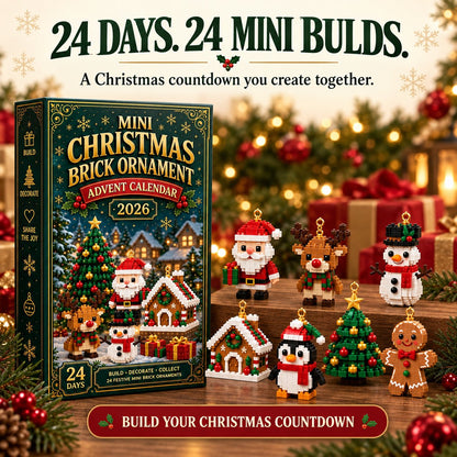 🎄 Last Day 50% OFF — 24-Day Christmas Brick Ornament Advent Calendar | 24 Mini Styles