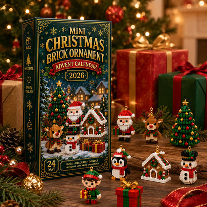 🎄 Last Day 50% OFF — 24-Day Christmas Brick Ornament Advent Calendar | 24 Mini Styles