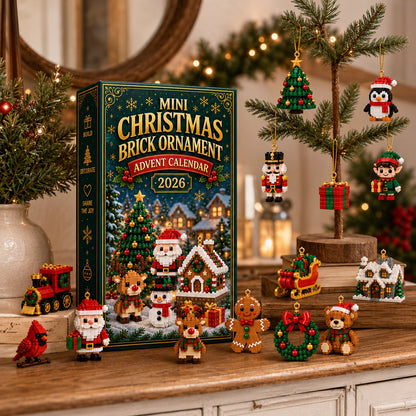 🎄 Last Day 50% OFF — 24-Day Christmas Brick Ornament Advent Calendar | 24 Mini Styles