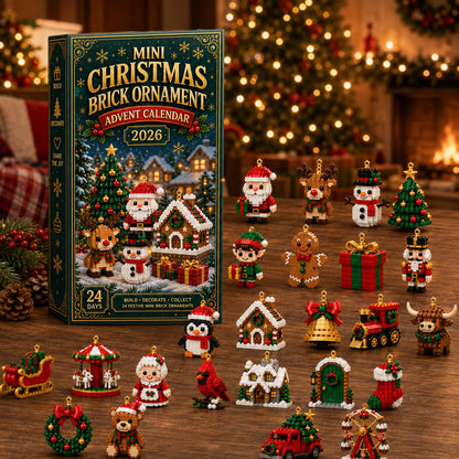 🎄 Last Day 50% OFF — 24-Day Christmas Brick Ornament Advent Calendar | 24 Mini Styles